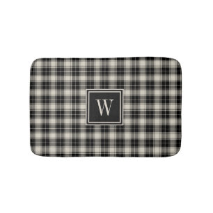 Rustic Black Pset Pattern met Monogram Badmat