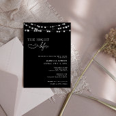 Rustic Black Rehearsal Dinner Kaart