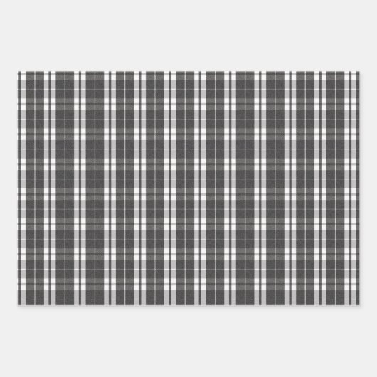 Rustic Black Reindeer met Black en White Tartan Inpakpapier Vel (Voorkant 2)