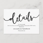 Rustic Black Schrift, Trouwdetails, RSVP Informatiekaartje (Voorkant)