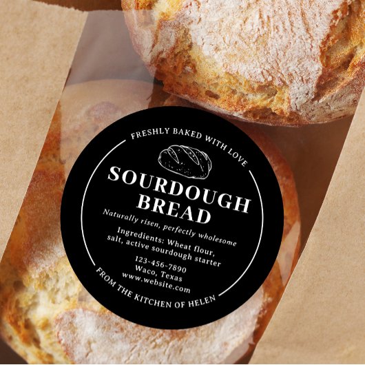 Rustic Black Sourdough Bakery Bread Sticker