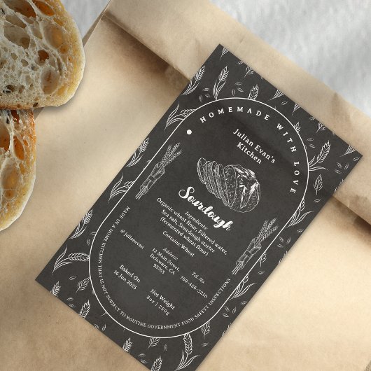 Rustic Black Sourdough Brood Cottage Law Label