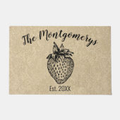 Rustic Black Strawberry - Aangepaste naam welkom Deurmat (Voorkant)