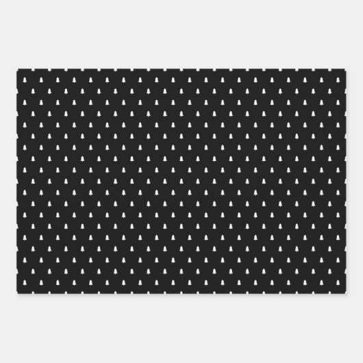 Rustic Black Tartan Pset Merry-kerstpatroon Inpakpapier Vel (Voorkant 3)