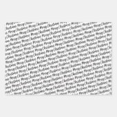 Rustic Black Tartan Pset Merry-kerstpatroon Inpakpapier Vel (Voorkant 2)