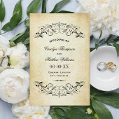  Rustic Black Vlourish Parchment Wedding