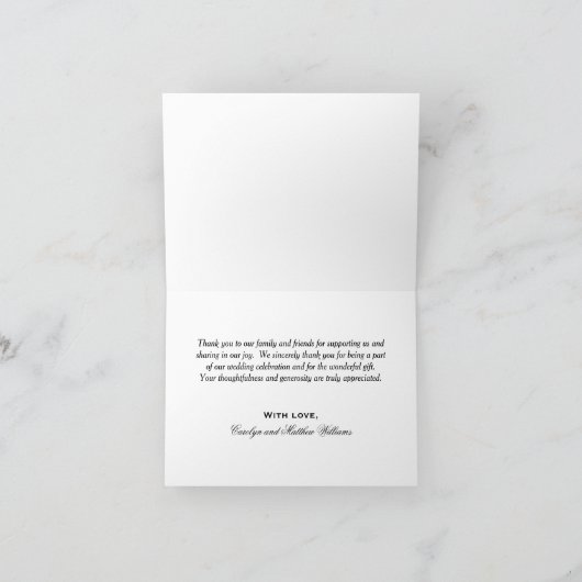 Rustic Black Vlourish Parchment Wedding Bedankkaart (Binnen)