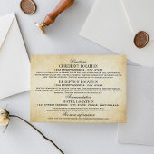  Rustic Black Vlourish Parchment Wedding Informatiekaartje