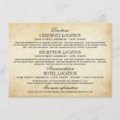  Rustic Black Vlourish Parchment Wedding Informatiekaartje (Voorkant)