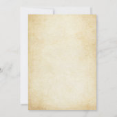  Rustic Black Vlourish Parchment Wedding Kaart (Achterkant)