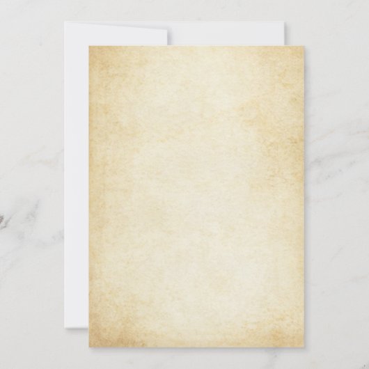  Rustic Black Vlourish Parchment Wedding Kaart (Achterkant)