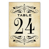  Rustic Black Vlourish Parchment Wedding Kaart (Voorkant)