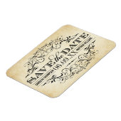  Rustic Black Vlourish Parchment Wedding Magneet (Linkerzijde)