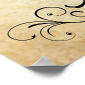  Rustic Black Vlourish Parchment Wedding Poster (Hoek)