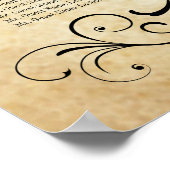  Rustic Black Vlourish Parchment Wedding Poster (Hoek)
