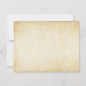  Rustic Black Vlourish Parchment Wedding RSVP Kaartje (Achterkant)