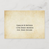 Rustic Black Vlourish Parchment Wedding RSVP Kaartje (Achterkant)