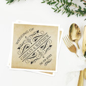  Rustic Black Vlourish Parchment Wedding Servetten