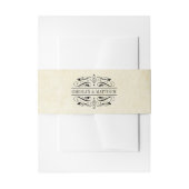 Rustic Black Vlourish Parchment Wedding Uitnodigingen Wikkel (Voorkant Voorbeeld)