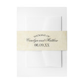  Rustic Black Vlourish Parchment Wedding Uitnodigingen Wikkel (Voorkant Voorbeeld)