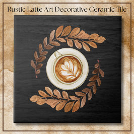 Rustic Black Watercolor Latte Art Decorative Tegeltje