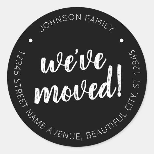 Rustic Black We hebben Script New Address Label ve (Voorkant)