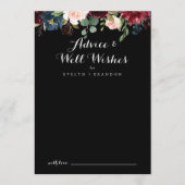 Rustic Black Wedding Well Wish Advice Kaart (Voorkant)