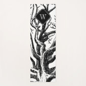 Rustic Black White Abstract Tree Branches Monogram Yogamat (Voorkant)