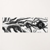 Rustic Black White Abstract Tree Branches Monogram Yogamat (Voorkant (horizontaal))