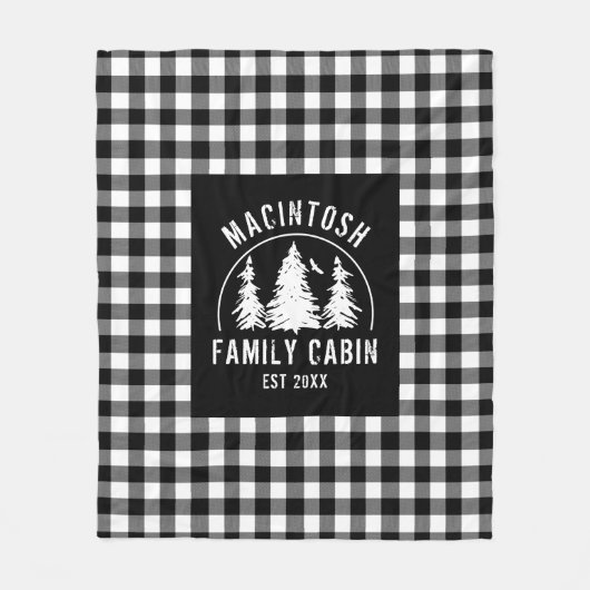 Rustic Black White Buffalo Plays Bossen personalis Fleece Deken (Voorkant)