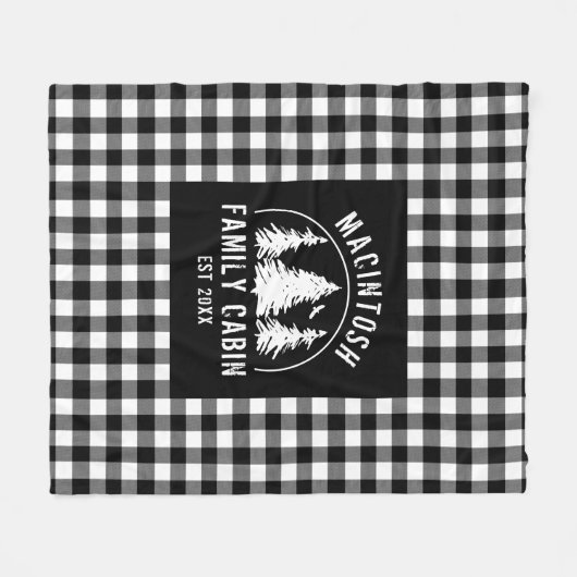 Rustic Black White Buffalo Plays Bossen personalis Fleece Deken (Voorkant (Horizontaal))