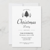 Rustic Black & White Christmas Tree Christmas Kaart (Voorkant)