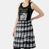 Rustic black white plaid monogram name kitchen schort (Insitu)
