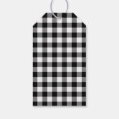 Rustic Black White Pset Script Merry Kerstmis Cadeaulabel (Achterkant)