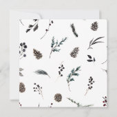 Rustic Black Winter Pinecone Wreath Holiday Party Kaart (Achterkant)