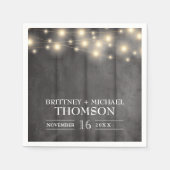 Rustic Black Wood String Lights Napkins Servet (Voorkant)
