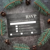 Rustic Black Wood String Lights RSVP Meal Kaartje