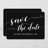 Rustic Blacksmith Calligraphy Wedding Save Date Kaart (Voorkant / Achterkant)