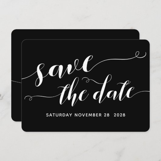 Rustic Blacksmith Calligraphy Wedding Save Date Kaart (Voorkant / Achterkant)