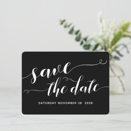 Rustic Blacksmith Calligraphy Wedding Save Date Kaart (Staand voorkant)