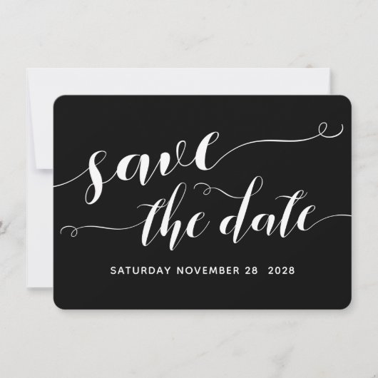 Rustic Blacksmith Calligraphy Wedding Save Date Kaart (Voorkant)