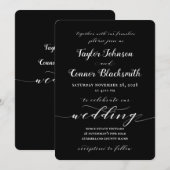 Rustic Blacksmith White Calligraphy Wedding Kaart (Voorkant / Achterkant)