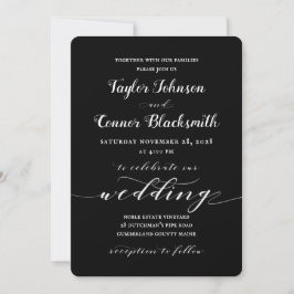 Rustic Blacksmith White Calligraphy Wedding Kaart