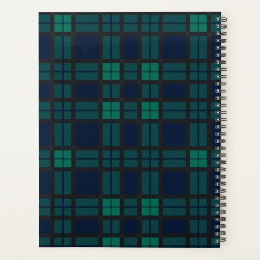 Rustic Blackwatch Script Trouw Tartan Planner (Achterkant)