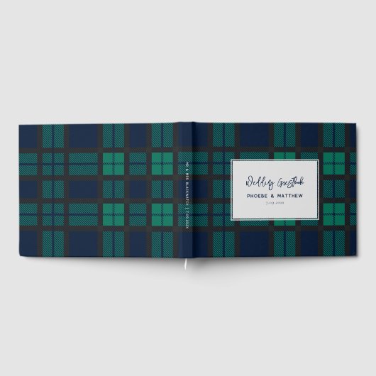 Rustic Blackwatch Script Wedding Tartan Gastenboek (Volledig)