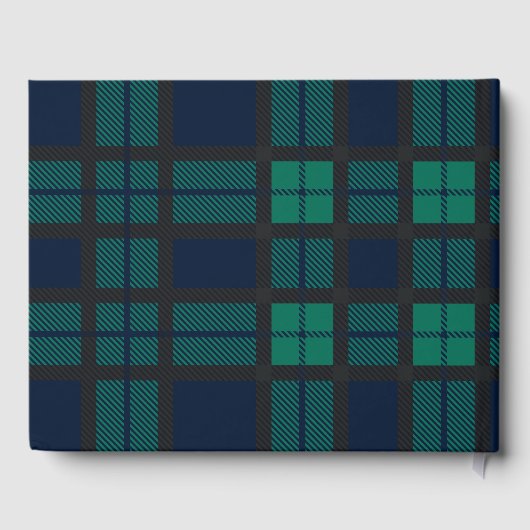 Rustic Blackwatch Script Wedding Tartan Gastenboek (Achterkant)