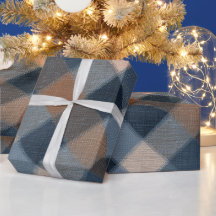 Rustic Blauw Bruine Denim Geruite Vervagende Plaid