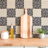 Rustic Blauw en Wit Siciliaans Majolica Tegeltje