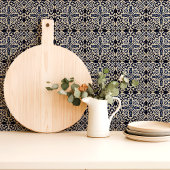 Rustic Blauw en Wit Siciliaans Majolica Tegeltje