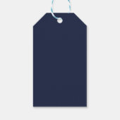 Rustic Blauw & Goud Sliert Lichtjes Dank Je Cadeaulabel (Achterkant)